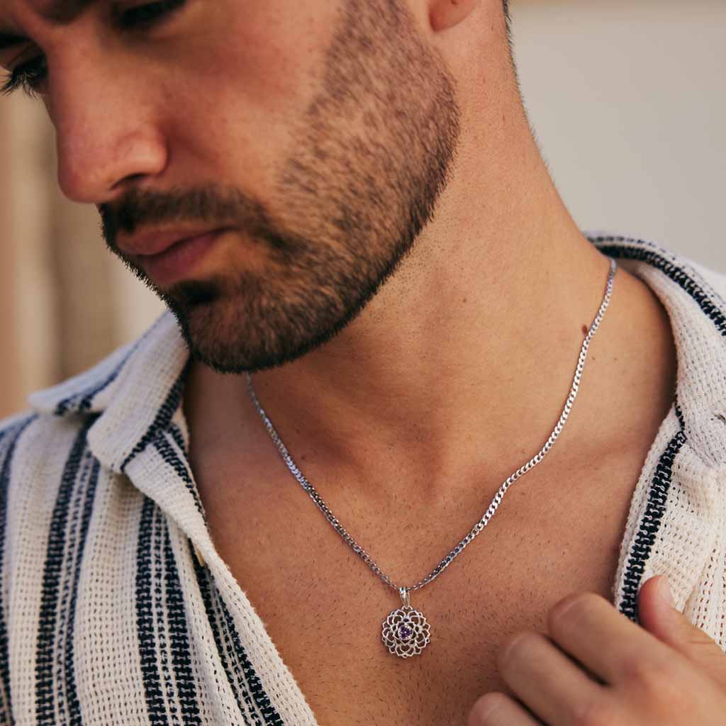 Crown Chakra Men's Necklace Cuban Chain