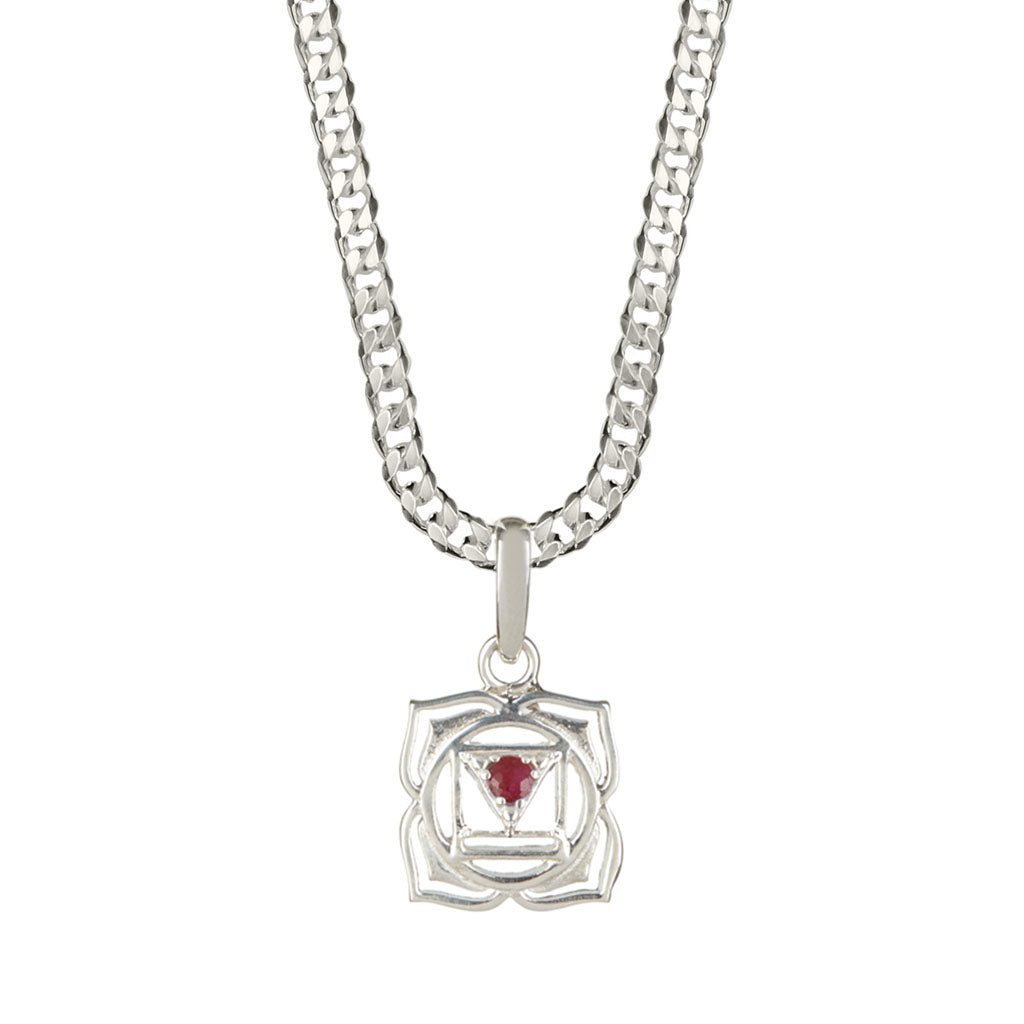Men's Root Chakra Necklace Cuban Chain
