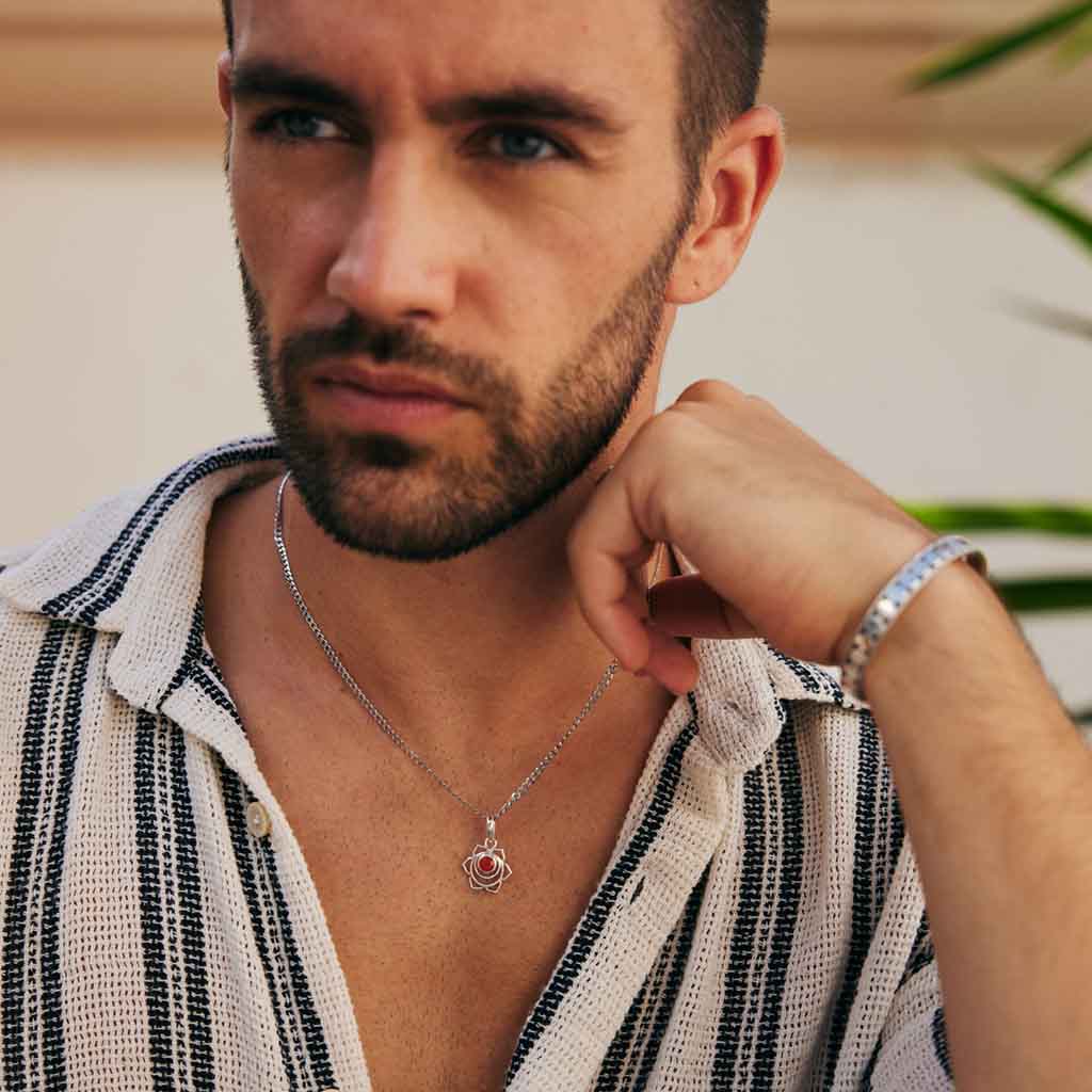 Men's Sacral Chakra Necklace Cuban Chain
