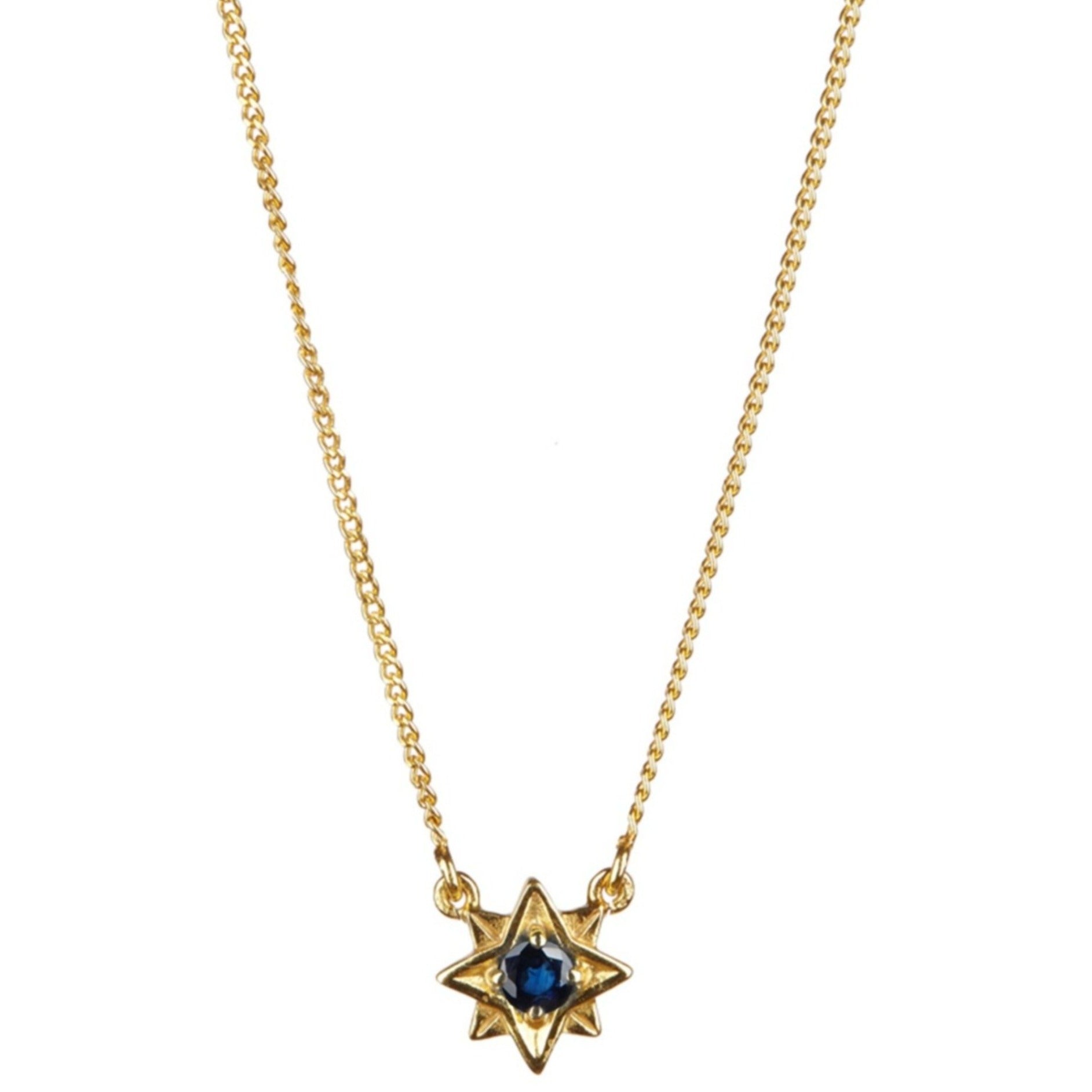 Gold Star Sapphire Necklace