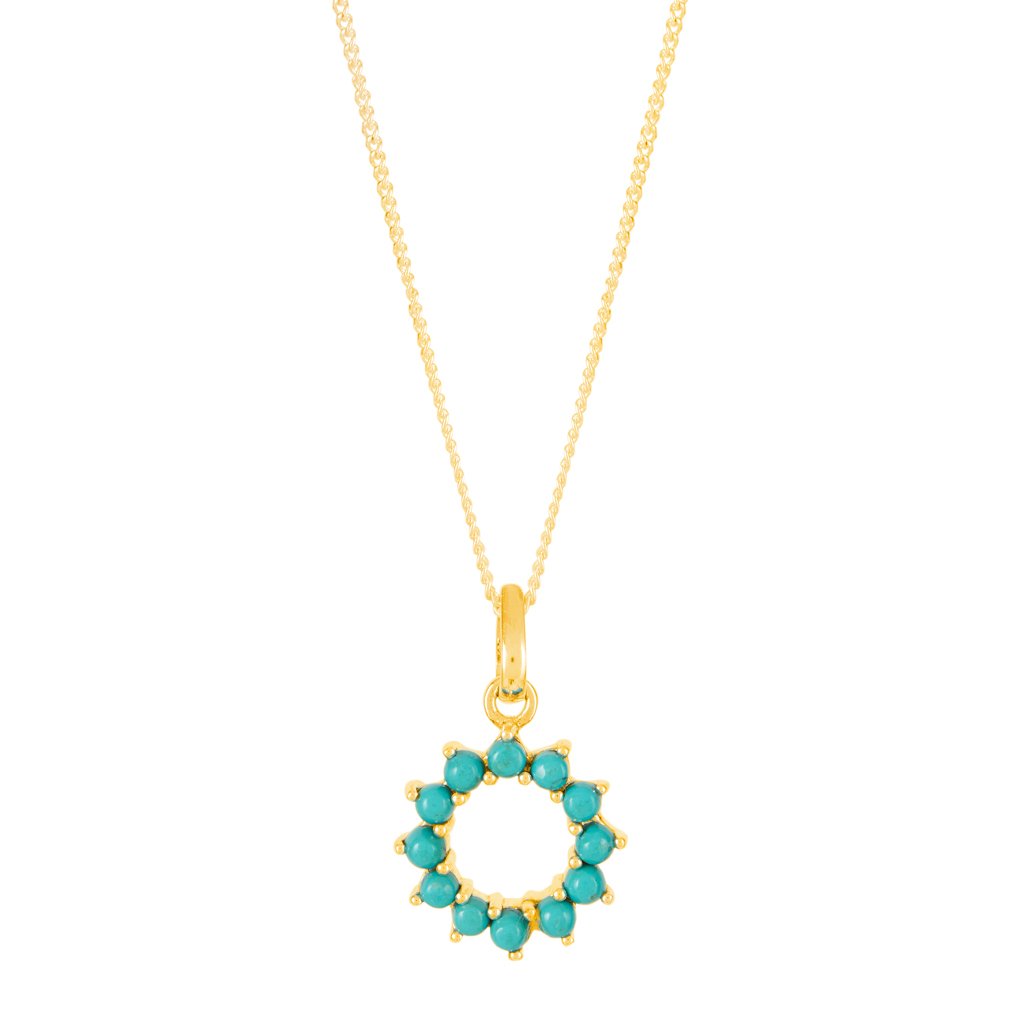 Halo Radiance Gold Turquoise Necklace