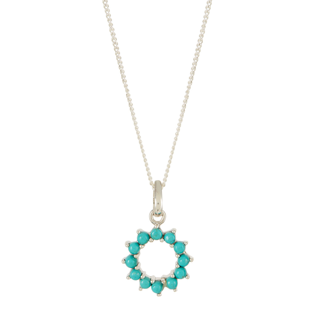 Halo Radiance Silver Turquoise Necklace