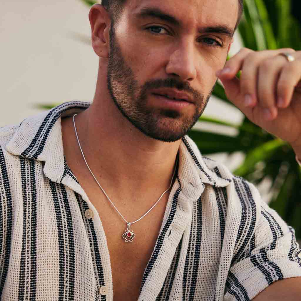 Men's Sacral Chakra Necklace Snake Chain