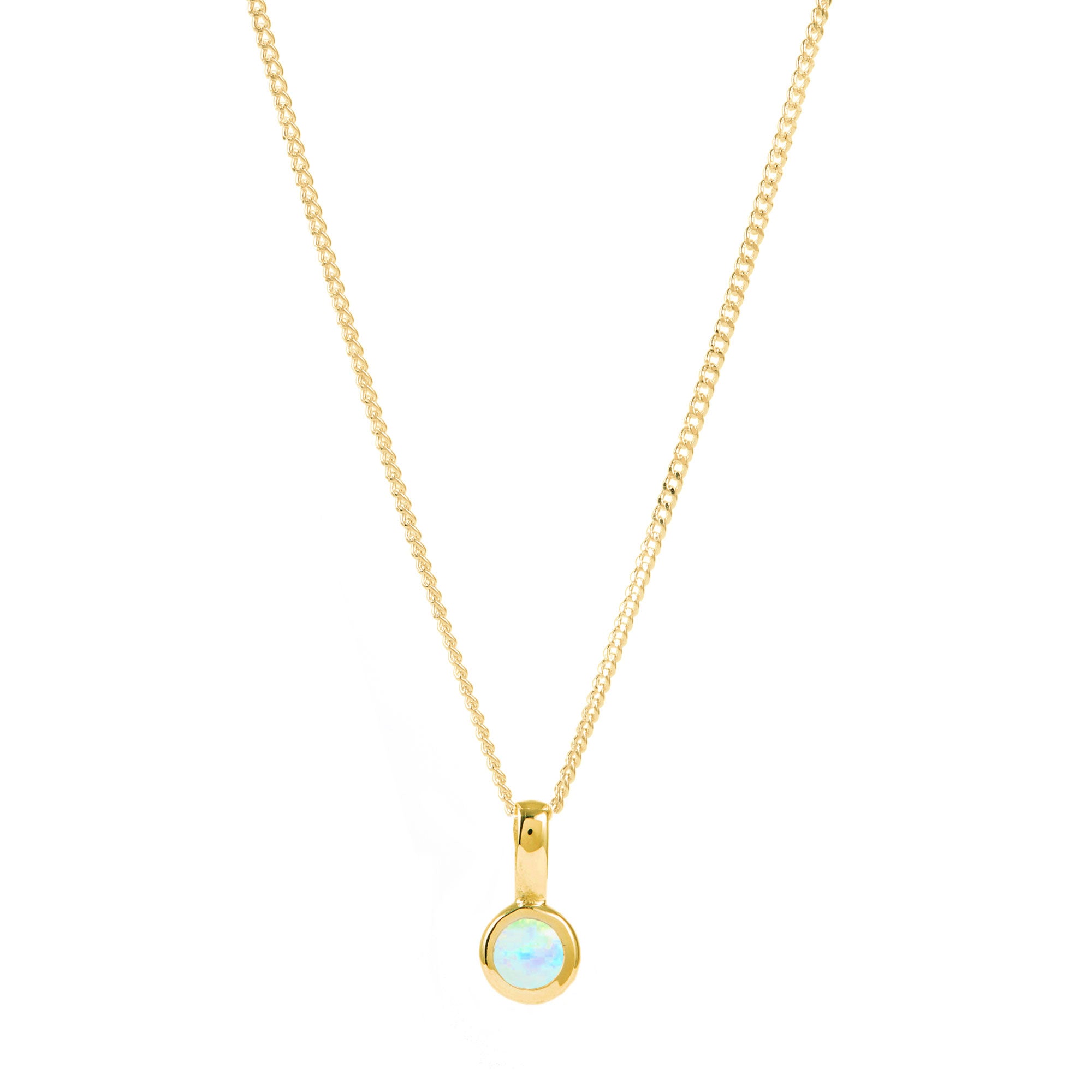 Opal October Birthstone Necklace Gold