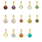 Gold Birthstone Charm Pendants