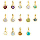 Gold Birthstone Charm Pendants