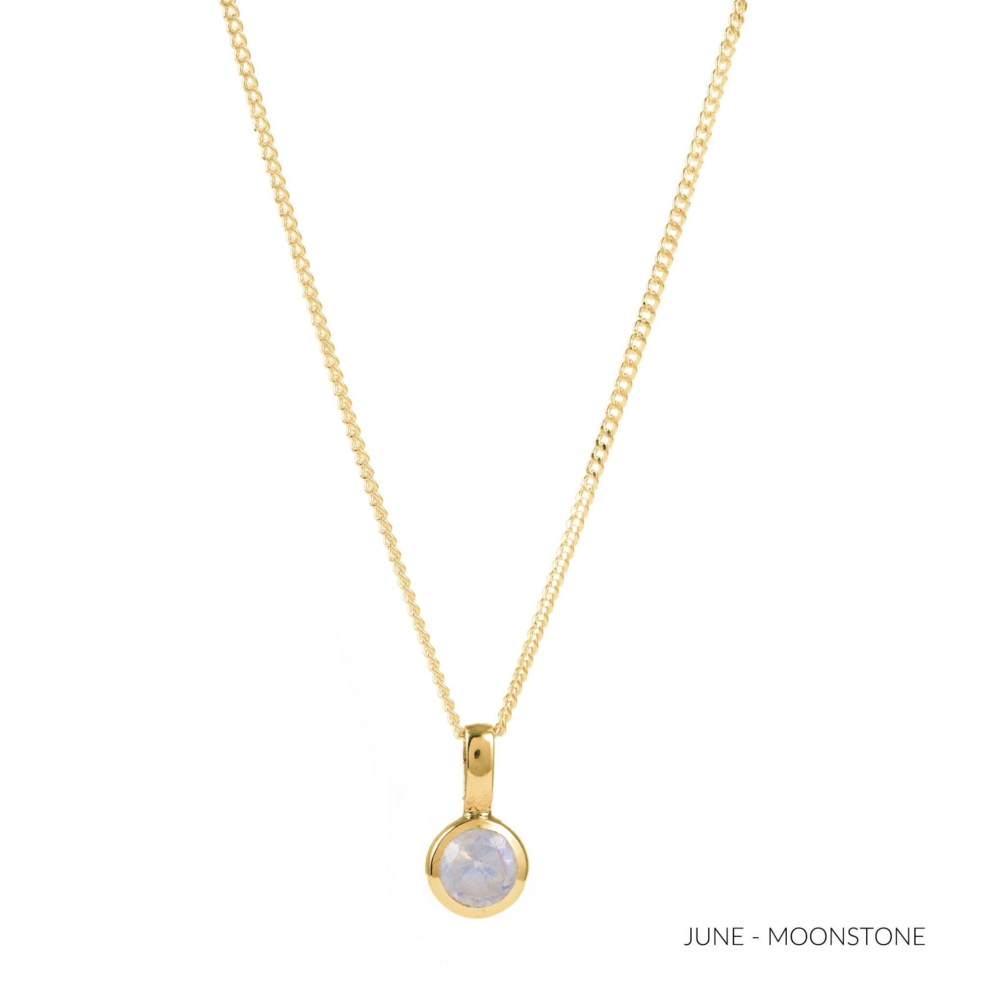 June Birthstone Moonstone Charm Necklace