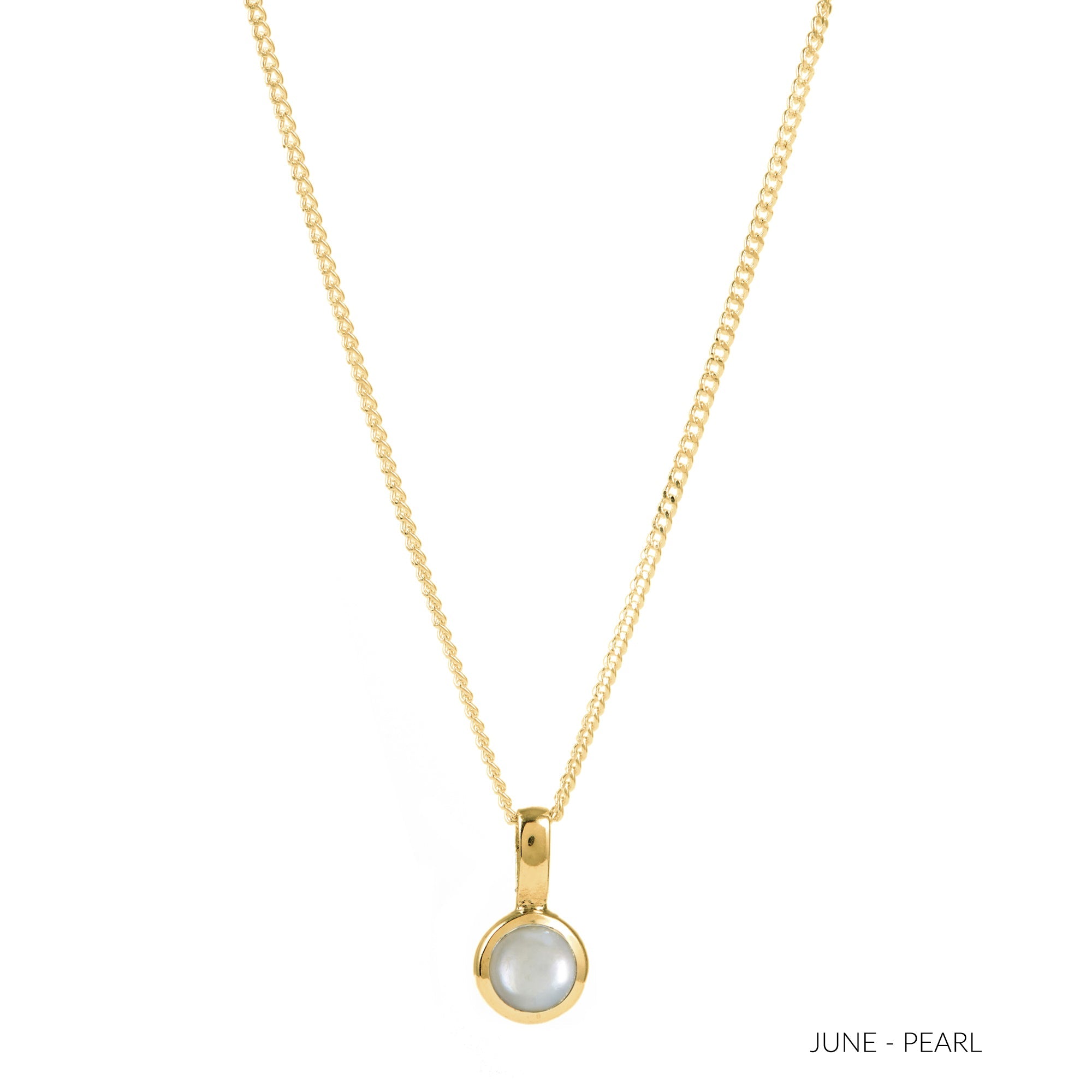June Birthstone Pearl Charm Necklace