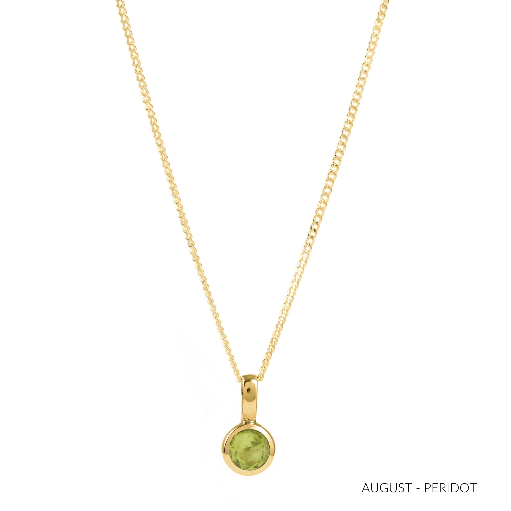 August Birthstone Peridot Charm Necklace