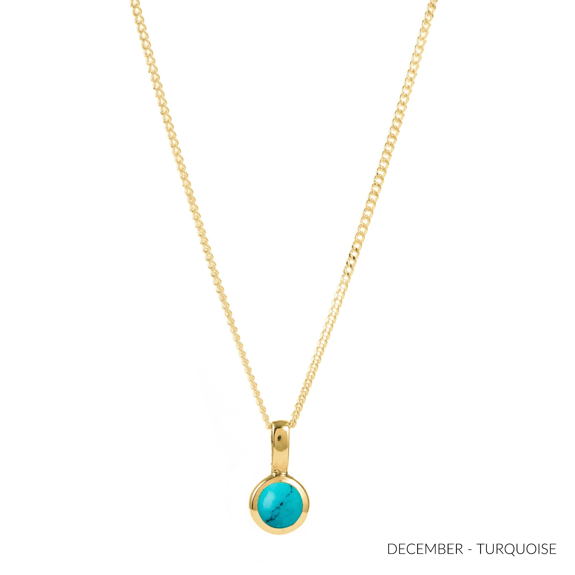 December Birthstone Turquoise Charm Necklace