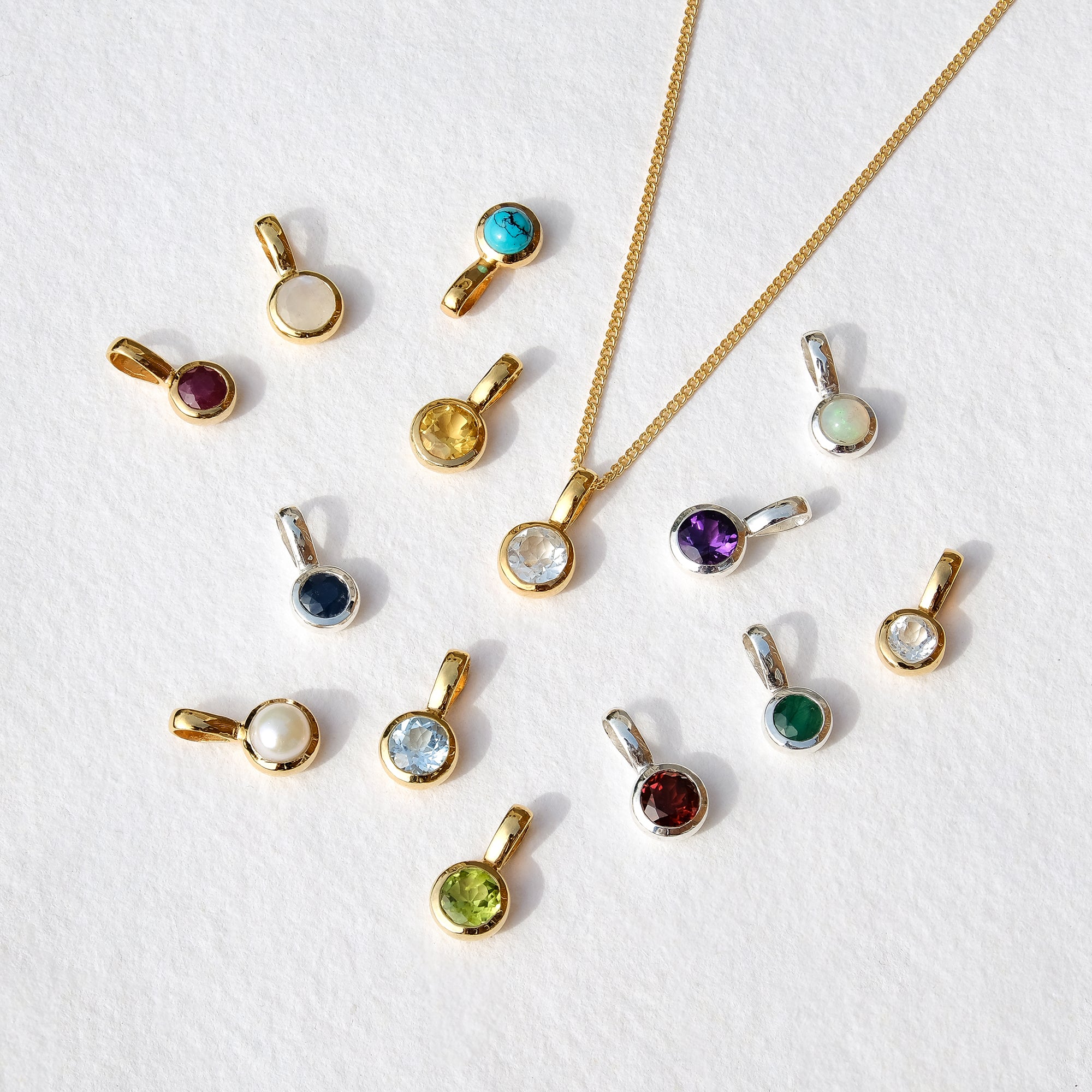 Birthstone Charm Pendants