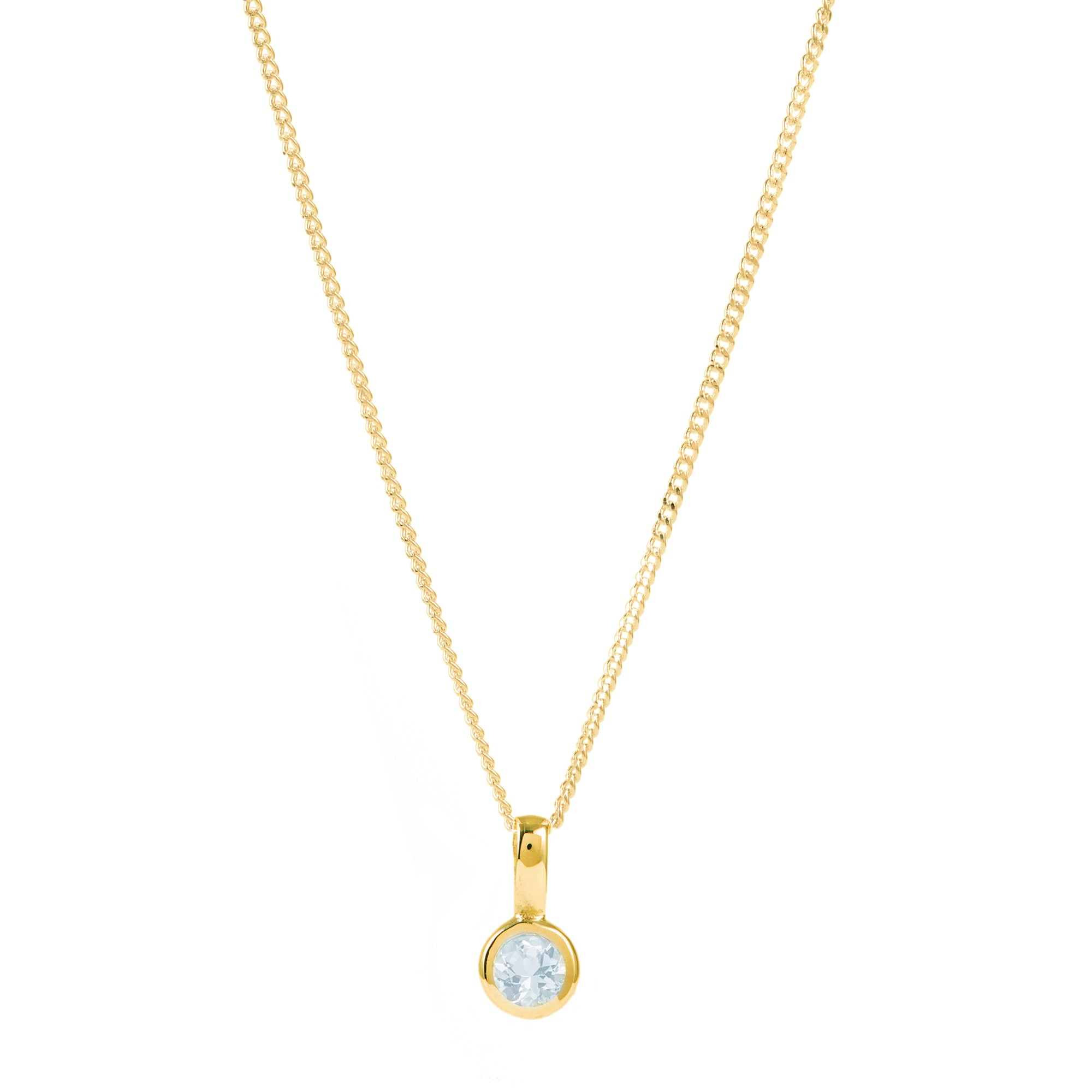 Aquamarine March Charm Necklace