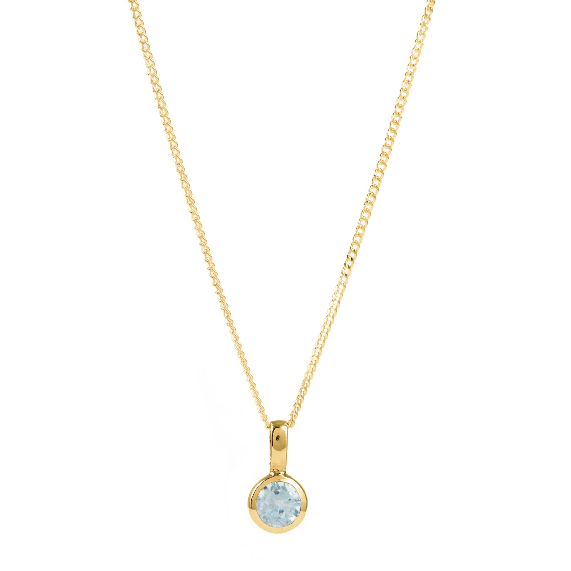 Blue Topaz November Charm Necklace
