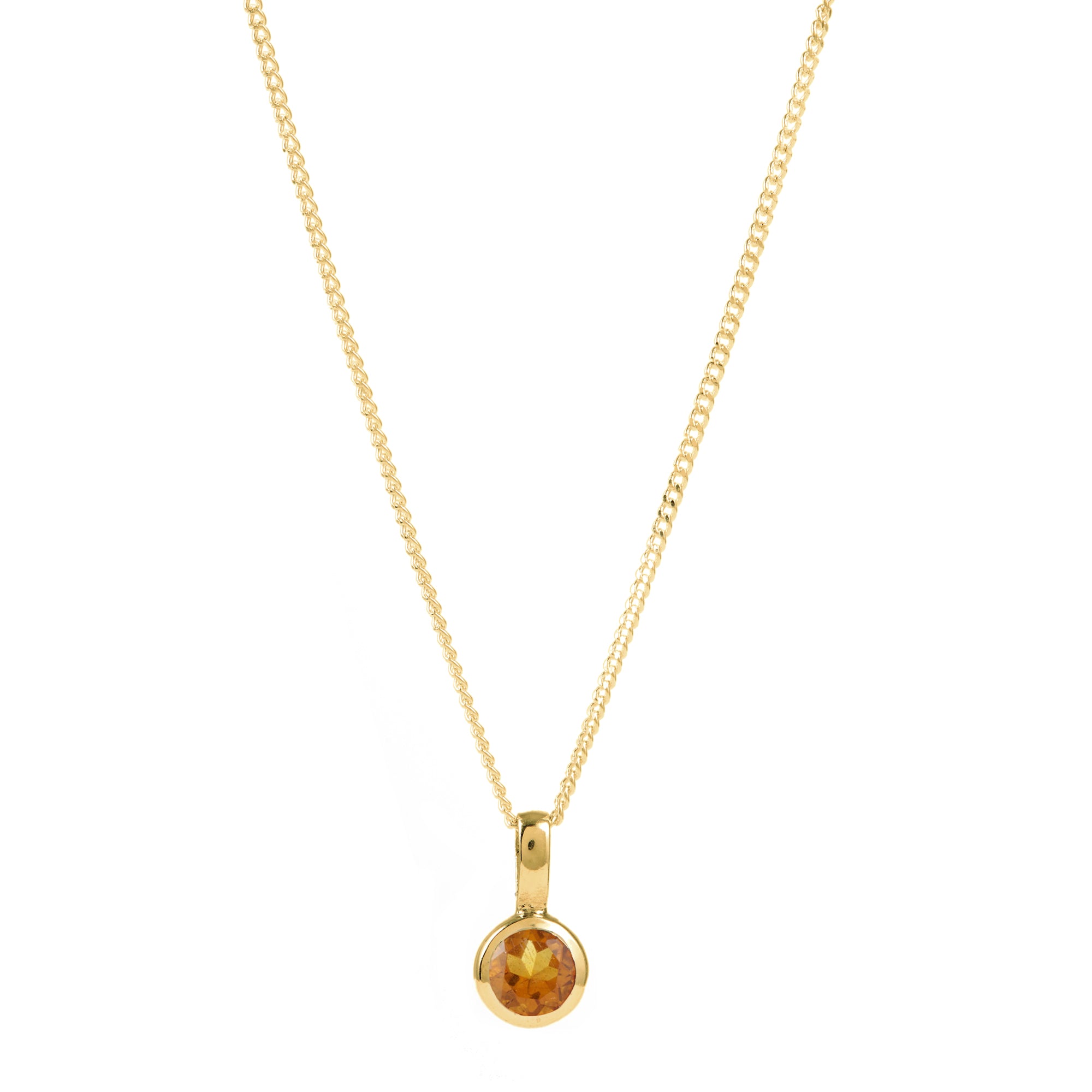 Citrine November Birthstone Charm Necklace