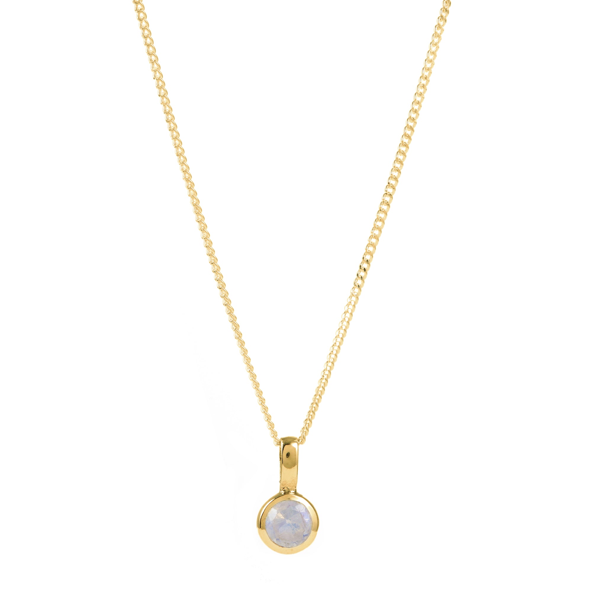 Moonstone June Birthstone Charm Necklace