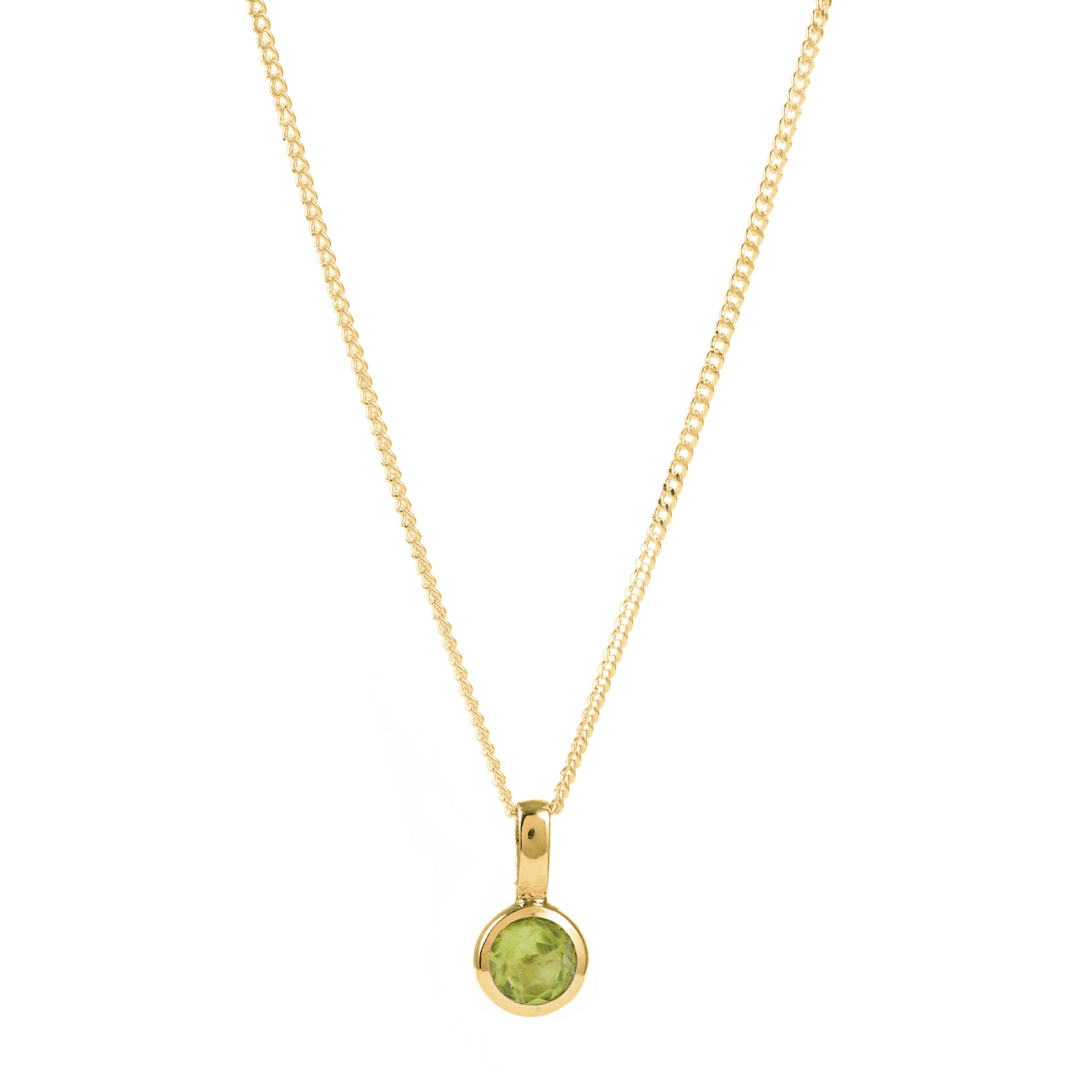 Peridot August Birthstone Charm Necklace