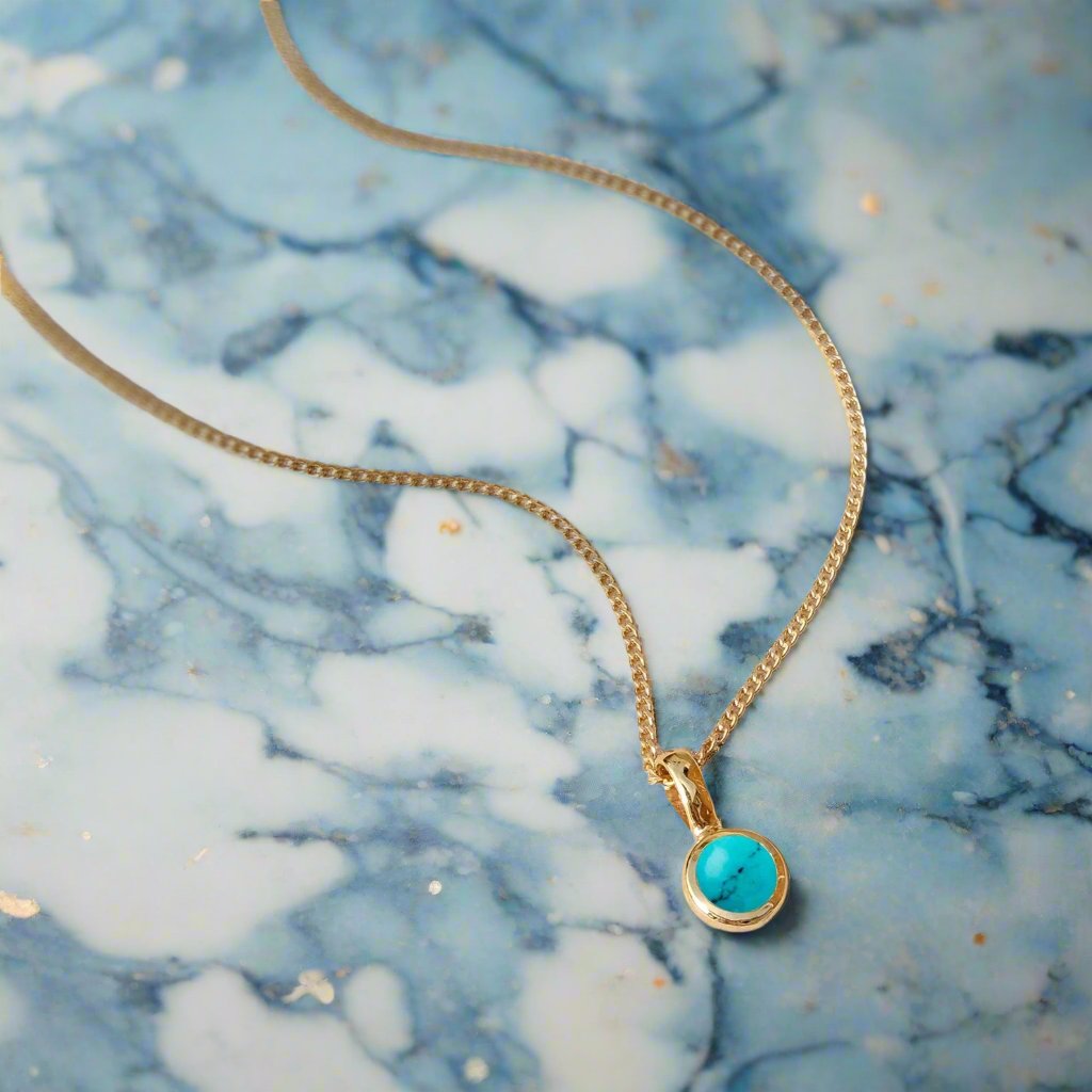 Turquoise hot sale birthstone necklace