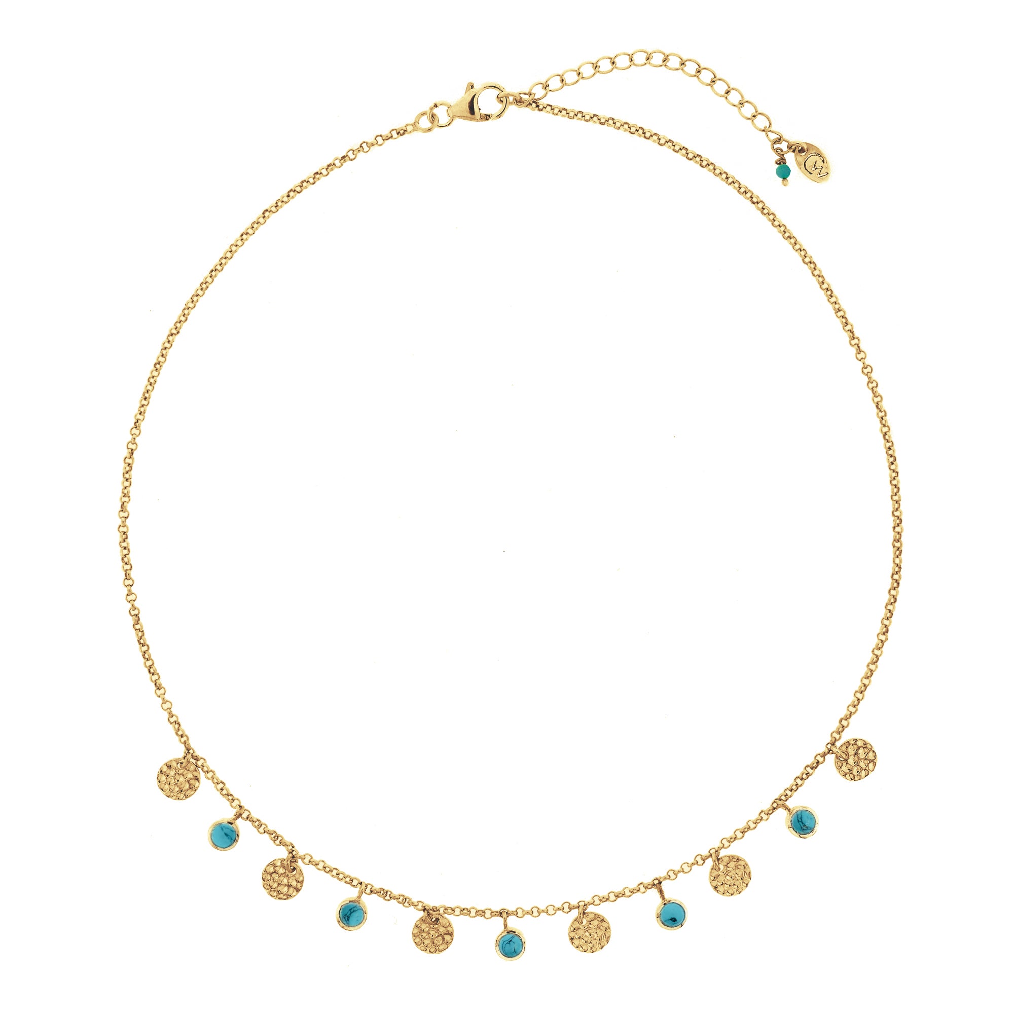 LAKSHMI TURQUOISE NECKLACE GOLD