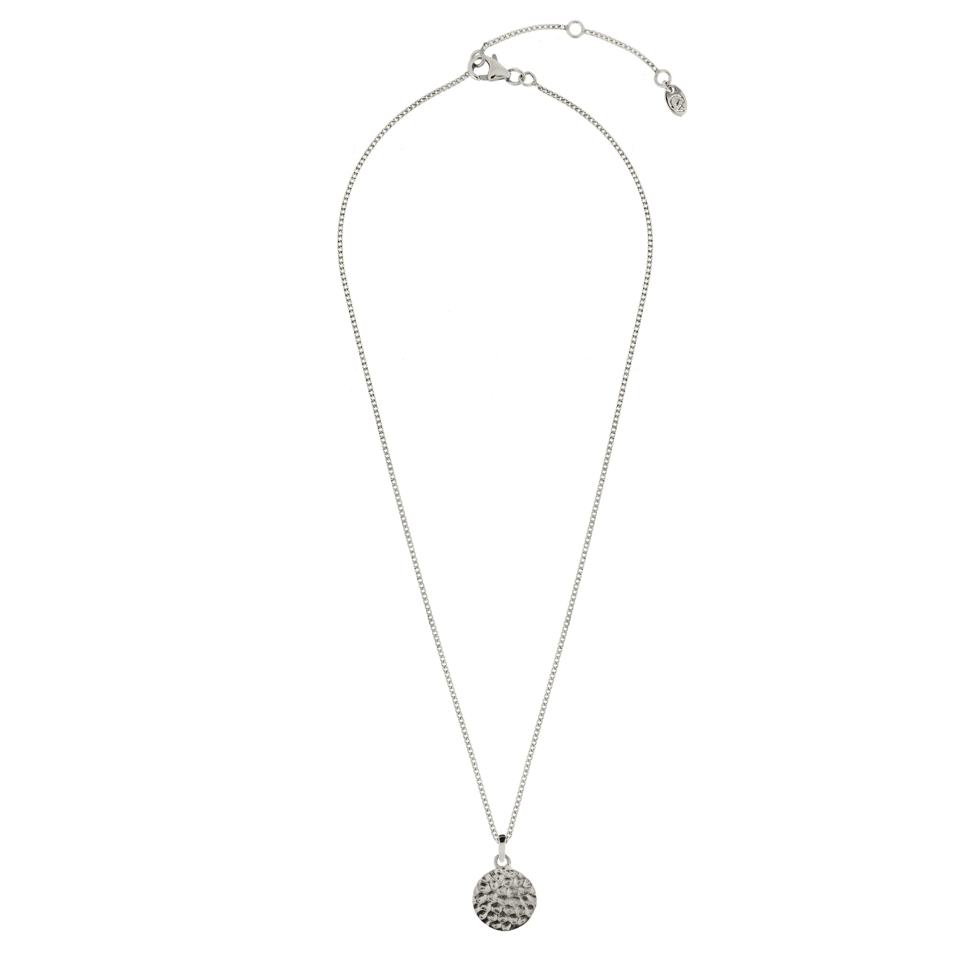 LAKSHMI HAMMERED DISC SILVER NECKLACE