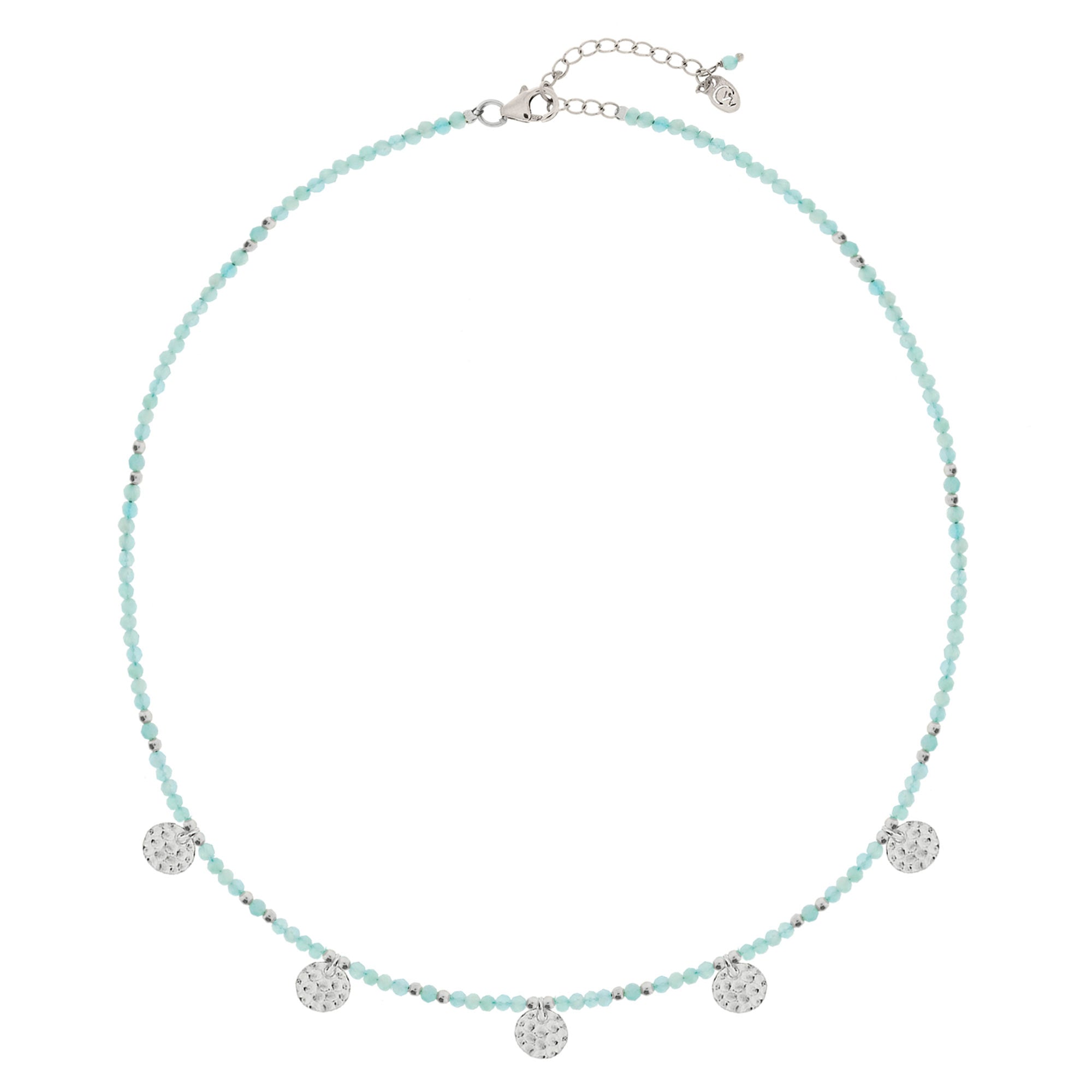 Amazonite Silver Disc Ankle Bracelet