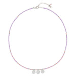 Amethyst Silver Disc Necklace