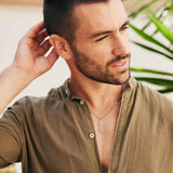 Silver Peace Necklace For Men Cuban Chain