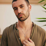 Silver Peace Necklace For Men Snake Chain