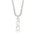 Silver Peace Necklace For Men Cuban Chain
