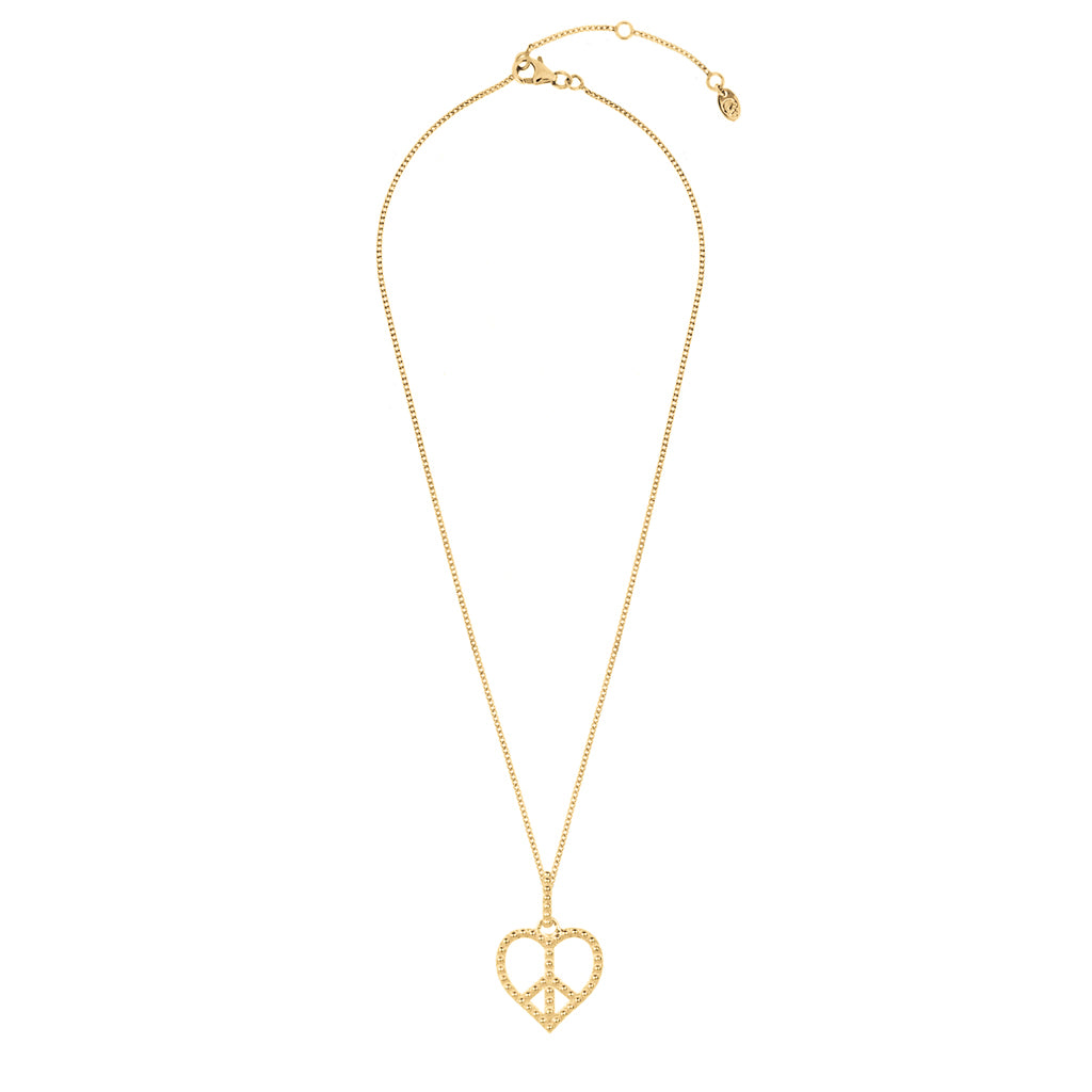 Peace Heart Gold Necklace