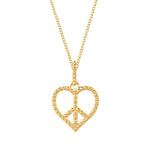 Peace Heart Gold Necklace