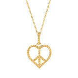 Peace Heart Gold Necklace
