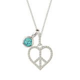 Peace Heart Silver Necklace