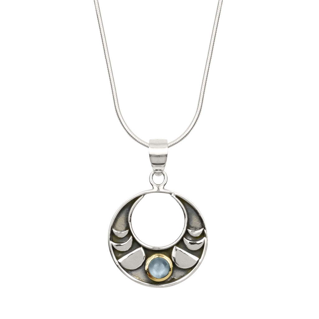 Silver Moon Phase Necklace