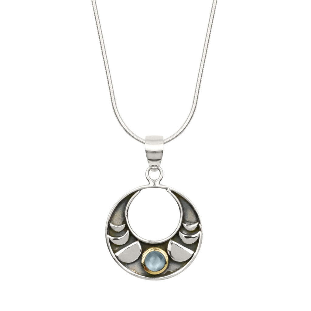 Men's Moon Phase Silver Necklace