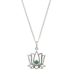 Silver Lotus Flower Necklace