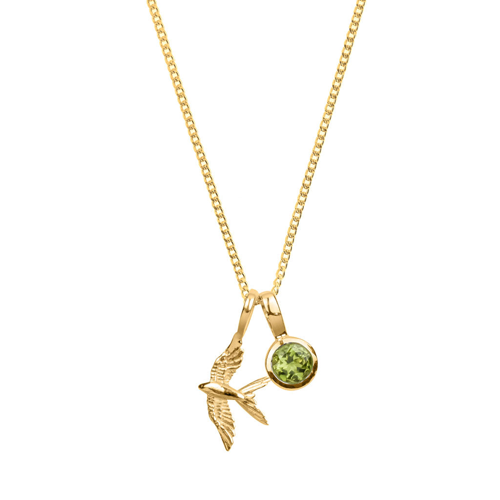 GOLD SWALLOW PENDANT NECKLACE