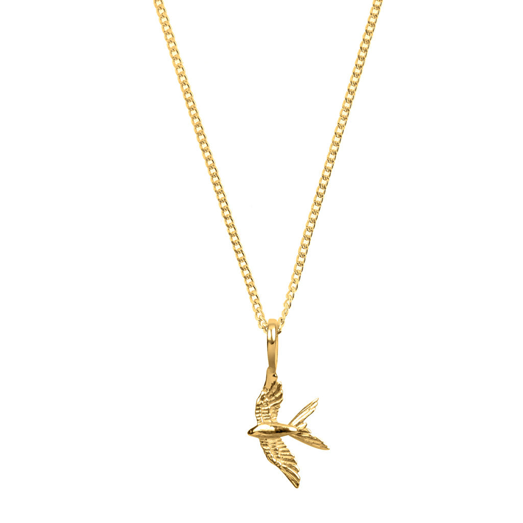 GOLD SWALLOW PENDANT NECKLACE
