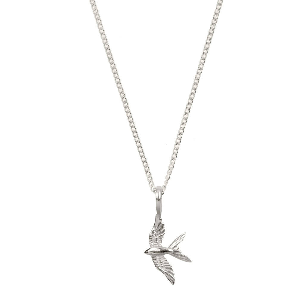 SILVER SWALLOW IN FLIGHT NECKLACE