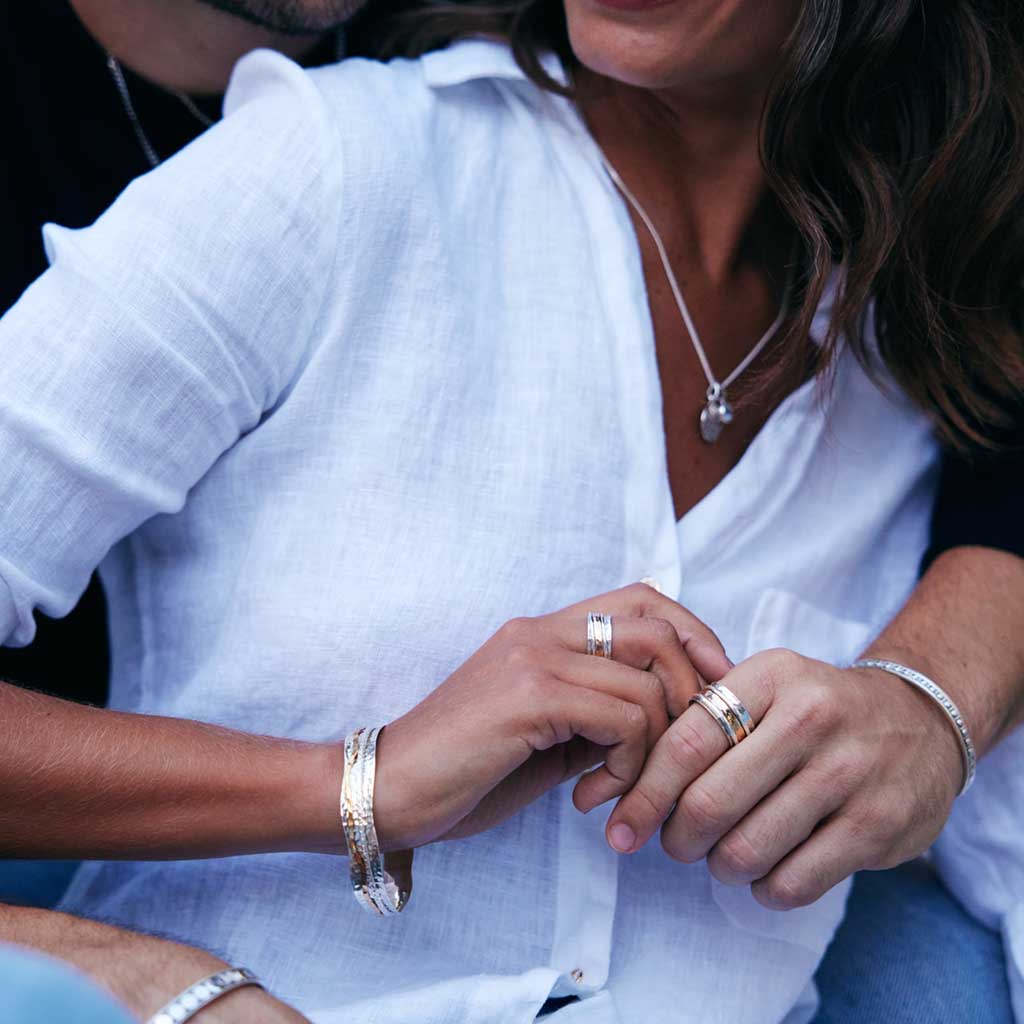 His and Hers Karma Fortune Spinning Rings