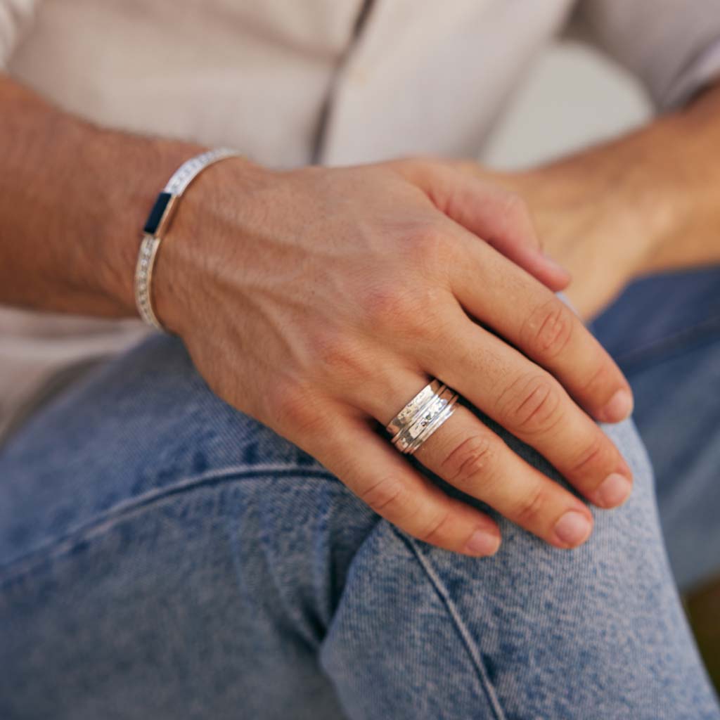 Silver Karma Abundance Men's Spinner Ring