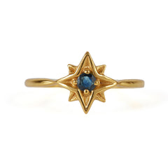 Guiding North Star Ring - Gold Sapphire