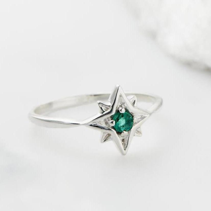 Guiding North Star Ring - Emerald