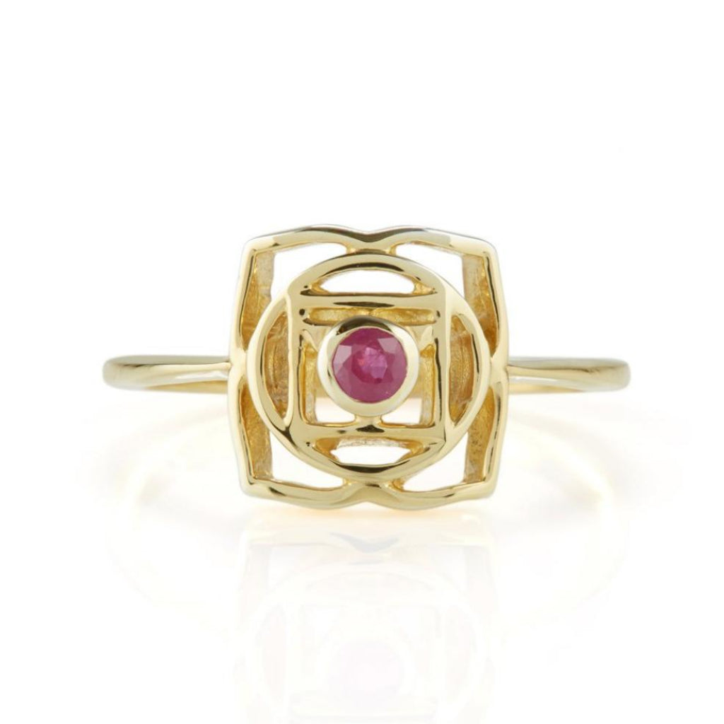 ROOT CHAKRA RING GOLD