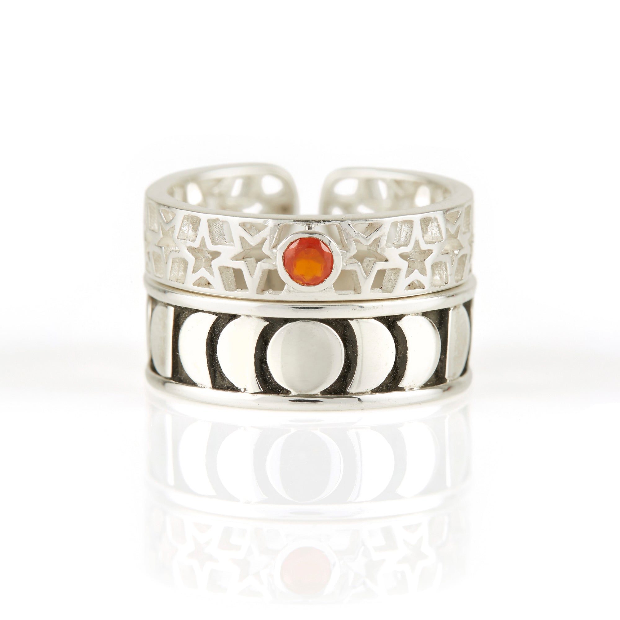 Amber Star Carnelian Toe Ring & Moon Phase Toe Ring