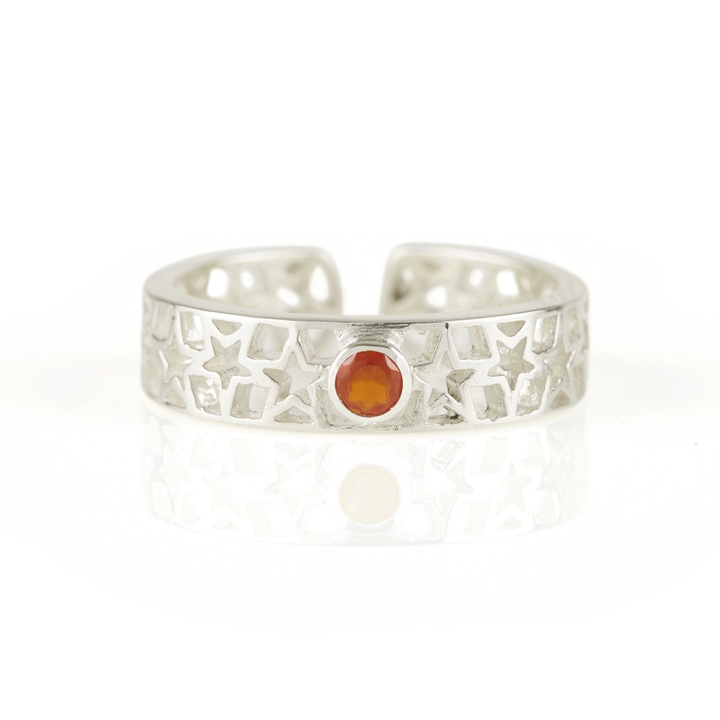 Amber Star Carnelian Toe Ring