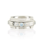 Blue Topaz Silver Spinning Ring