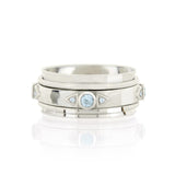 Blue Topaz Silver Spinning Ring