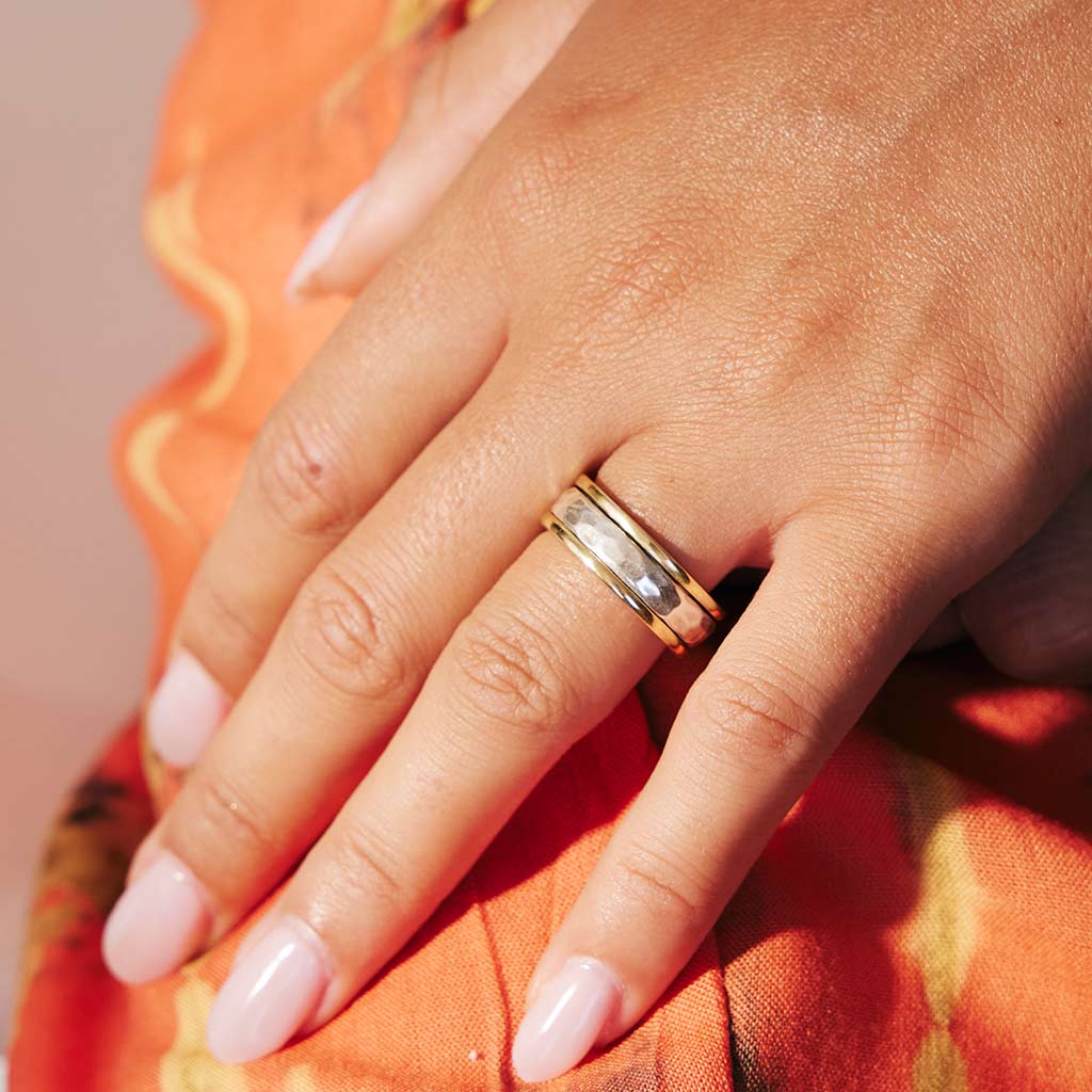 Day Dreamer Mixed Metal Spinning Ring