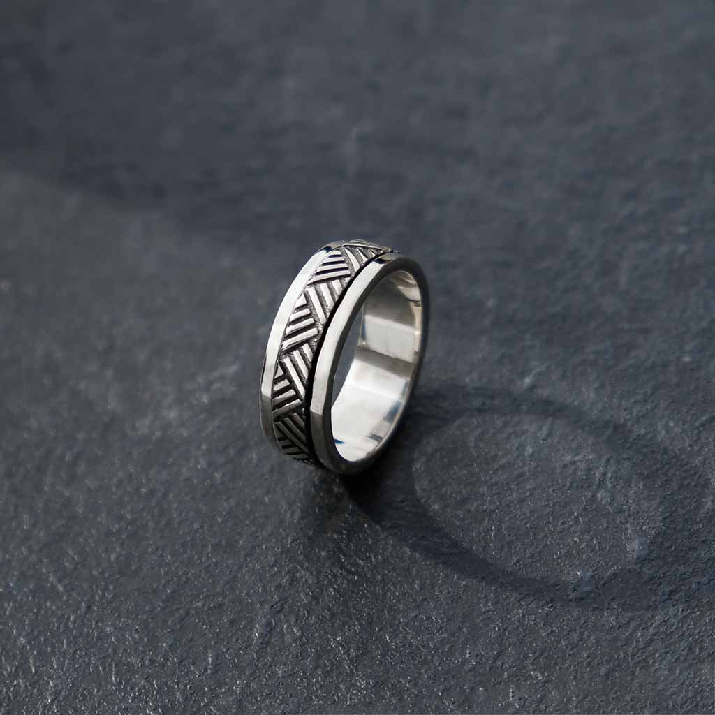 Mayan Warrior Men's Spinner Ring