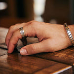 Mayan Warrior Men's Silver Spinning Ring